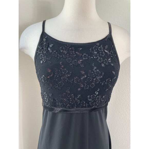 Vintage Y2K Byer Too! Womens Large Black Babydoll Maxi Dress Sleeveless - Picture 2 of 12